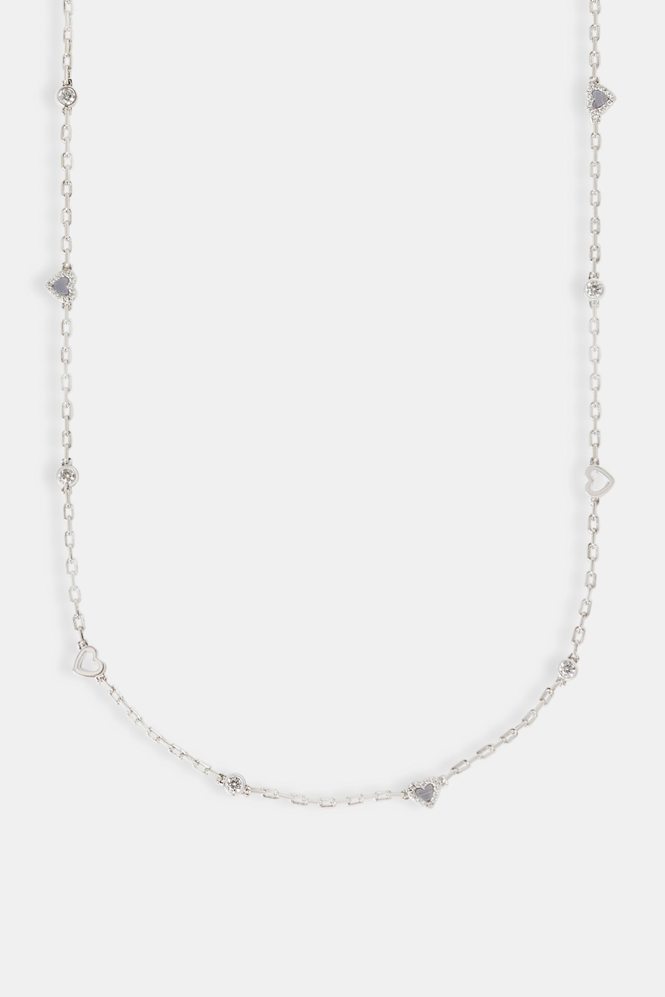 Purple Agate Heart Mix Rolo Chain - 8mm